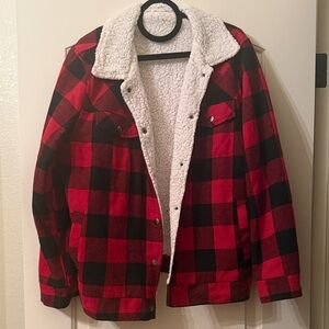 Red and Black Buffalo Plaid - Lined Jacket NWT - Size XL
